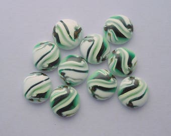 Green Beads - Fused Glass Beads - Lampwork Beads - Fused Glass - Jewelry Findings - Small Beads - Cabochon - Cab - Mosaic Tiles 3624