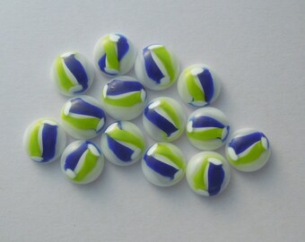 Seahawk Beads - Fused Glass Beads - Lampwork Beads - Fused Glass - Jewelry Findings - Small Beads - Cabochon - Cab - Mosaic Tiles 5962