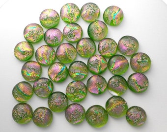 96 COE Fused Glass Dichroic Cabochons 4219