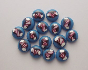 Fused/Lampwork Glass Mini Cabochons 4173