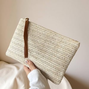 Damen Handtasche I Stroh Geflochten I Lässiger Stil I