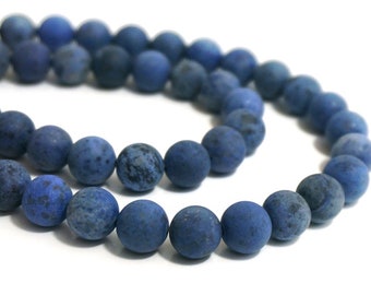 Blue Dumortierite Beads, Matte Finish, 10mm round gemstone bead  (954S)