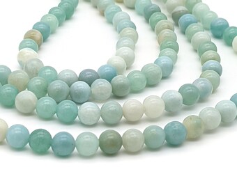 Amazonite Beads, 6mm round natural gemstone bead, FULL & HALF strands available  (834S)