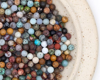 IMPERFECT bulk gemstone mix, 8mm, 10mm or 6mm round beads, great for perfectly imperfect malas / mosaic projects.