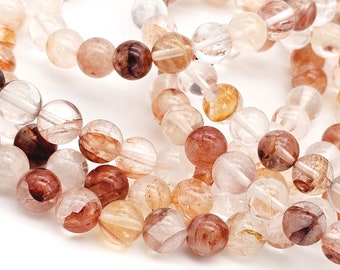 8mm Hematoid Quartz beads, natural crystal gemstone   (1339S)