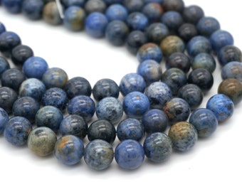 10mm Sunset Dumortierite Beads, natural blue gemstone bead, round  (1386S)