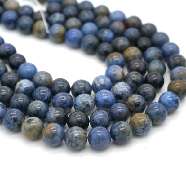 10mm Sunset Dumortierite Beads, natural blue gemstone bead, round  (1386S)