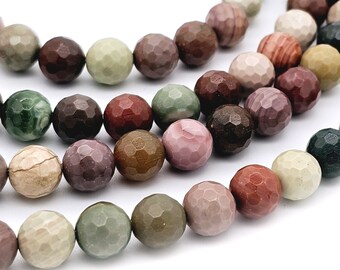 8mm Imperial Jasper beads faceted round natural gemstone, high quality bead strand  (1331S)