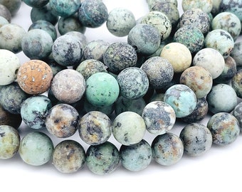 8mm matte African Turquoise Jasper Beads, round natural gemstone  (1176S)
