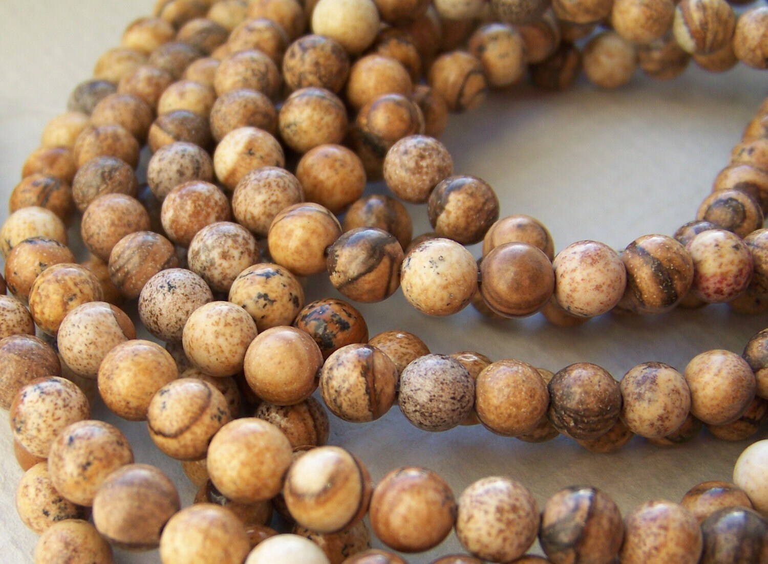 Picture Jasper beads 6mm round natural gemstone bead full & Etsy