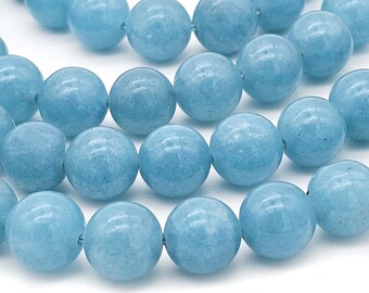 Blue Quartz 10mm round gemstone beads   (1291G)