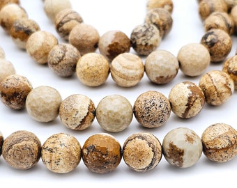 10mm faceted Picture Jasper beads, round natural gemstone bead  (1293S)