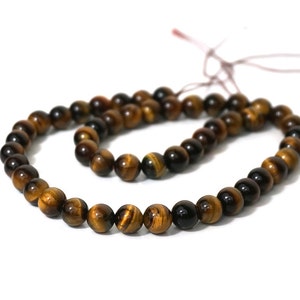 8mm tigereye beads, round natural brown gemstone 1007S image 2