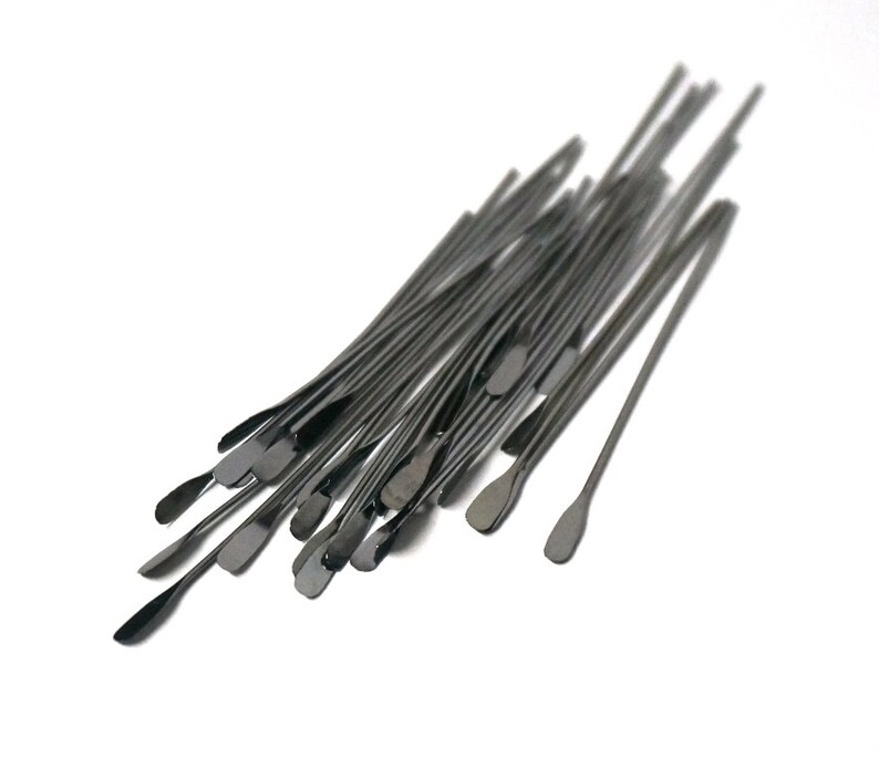 gunmetal paddle pins 2 inch. dark metal head pins. 22 gauge jewelry finding. 80 pieces 1087FD image 2