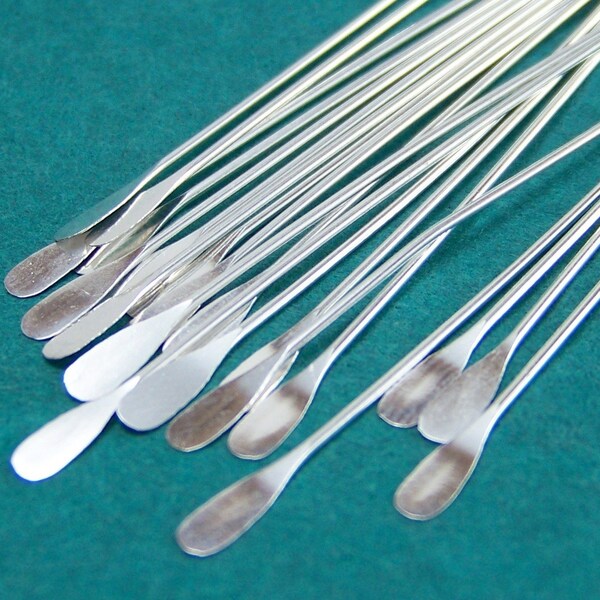 silver paddle pins ,2 inch 22 gauge, jewelry finding, silver-plated head pins, 80 pieces (274FD)