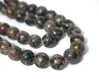 10mm Fossil Agate Beads, round natural gemstone  (900S)