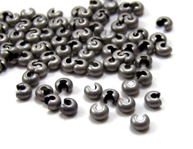 4mm Antiqued Silver Crimp Bead Covers Knot Covers 384FD Etsy