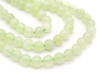 8mm New Jade beads, light green serpentine, natural round gemstone, full & half strands available  (1221S)