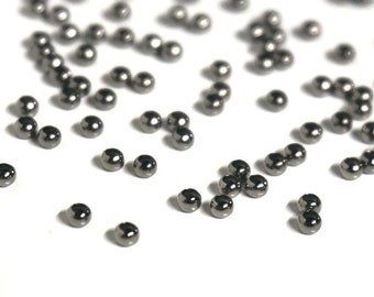 100 Gunmetal Crimp beads, 2.5mm round with 1.5mm inside diameter (1014FD)