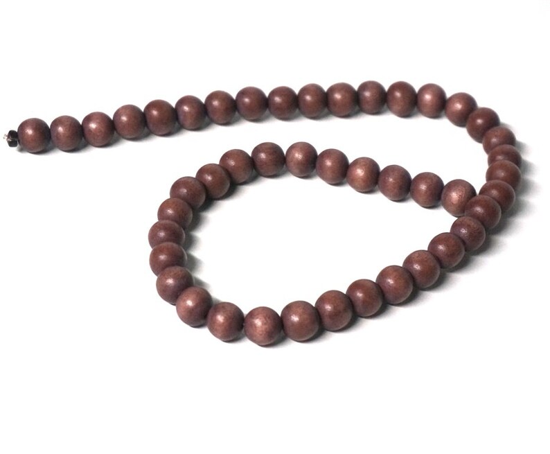 Wood Beads, 10mm Round Mocha Brown 824R image 2