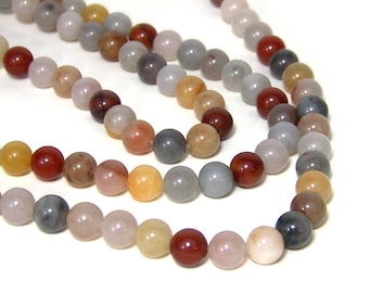 Colonial Jasper beads, 8mm round natural gemstone   (581S)