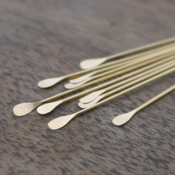 gold paddle pins, head pins, 2 inch 22 gauge jewelry finding, gold plated, 80 pieces (275FD) As seen in Martha Stewart Living