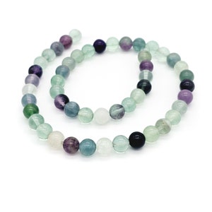 Rainbow Fluorite beads, 8mm round natural gemstone bead 605S image 3