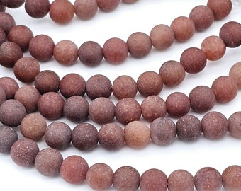 8mm matte Aventurine beads, natural purple gemstone (1244S)