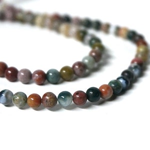 4mm Ocean Jasper beads, round natural gemstone, Full 16" strand  (602S)