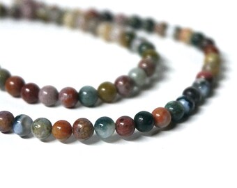 4mm Ocean Jasper beads, round natural gemstone, Full 16" strand  (602S)