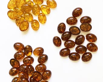 Baltic Amber Oval Cabochon 15x20 mm: Polished Gemstone for Jewelry, 1 piece