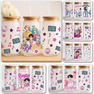 20+ Huntrix Fan Glass Wrap Bundle, Demon Hunter 16oz Glass Can, Huntrix Glass Can, Soda Pop Glass Can, Movies Cartoon Glass Can