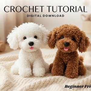 DIY Yarn Dogs Crochet Video Tutorial | Soft Pom Plush Pattern (Digital Download)