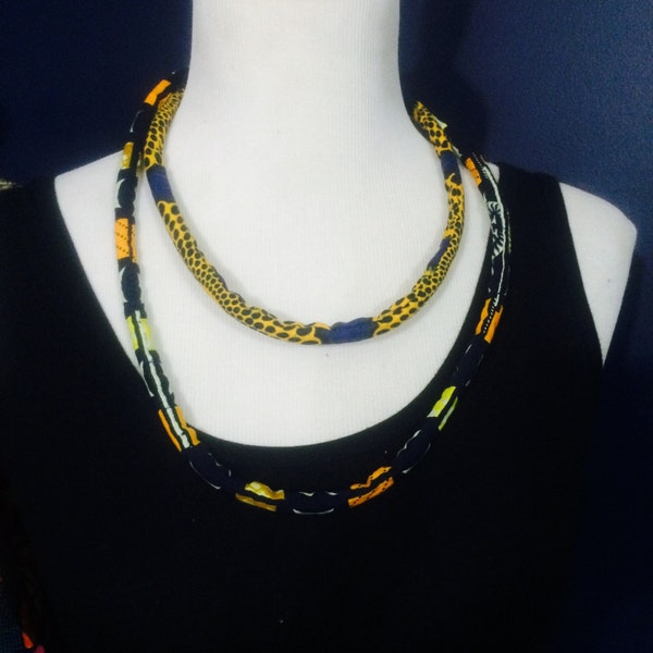 Bella Duafe Double Strand Anakra Print Necklace