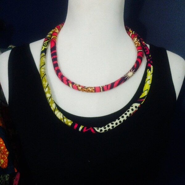 Bella Duafe Double Strand Anakra Print Necklace