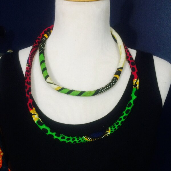 Bella Duafe Double Strand Anakra Print Necklace