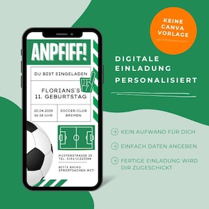 Convite digital de futebol para aniversários infantis | Convites personalizados do WhatsApp para meninos e meninas | Cartões eletrônicos sem Canva | Festa de futebol