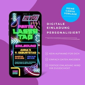 Convite Digital com Laser Tag para Festa de Aniversário Infantil | Convite Personalizado para WhatsApp para Meninos e Meninas | Cartão Eletrônico sem Canva | Festa com Laser Tag
