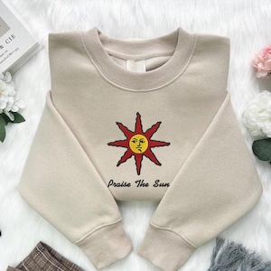 Solaire Hoodie, Dark Souls Embroidered Sweatshirt, Praise the Sun Shirt, Dark Souls II Shirt, Elden Ring Tee, Bloodborne Gamer Hoodie