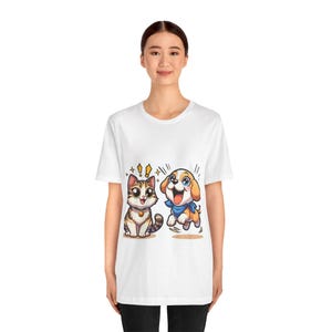Camiseta para parejas de mascotas, ideal para amantes de los animales, ideal para amantes de los gatos y los perros, divertida, ideal para dueños de mascotas, ropa informal.