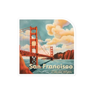 Sticker, San Francisco, Golden Gate Wonder Sticker, Iconic San Francisco Art, Landmark Decal