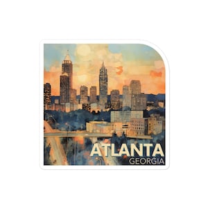 Sticker, Atlanta, Georgia, Vinyl Sticker, State sticker, Atlanta Skyline