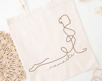 Yoga Tasche mit Namaste Aufdruck | Stofftasche Baumwolle | Geschenk für Yogis | Namaste Beutel | Einkaufstasche