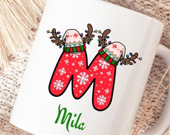 Personalized Christmas mug with name & monogram | Mug with name | Christmas gift | Christmas coffee mug