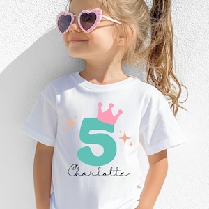 Geburtstagsshirt personalisiert, Geburtstagsfeier, Geburtstagskind, Alter, kindergeburtstag, geburtstagsgeschenk, geburtstagsshirt, Mädchen