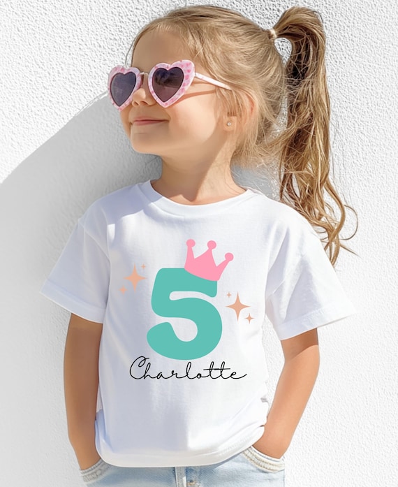 Geburtstagsshirt personalisiert, Geburtstagsfeier, Geburtstagskind, Alter, kindergeburtstag, geburtstagsgeschenk, geburtstagsshirt, Mädchen
