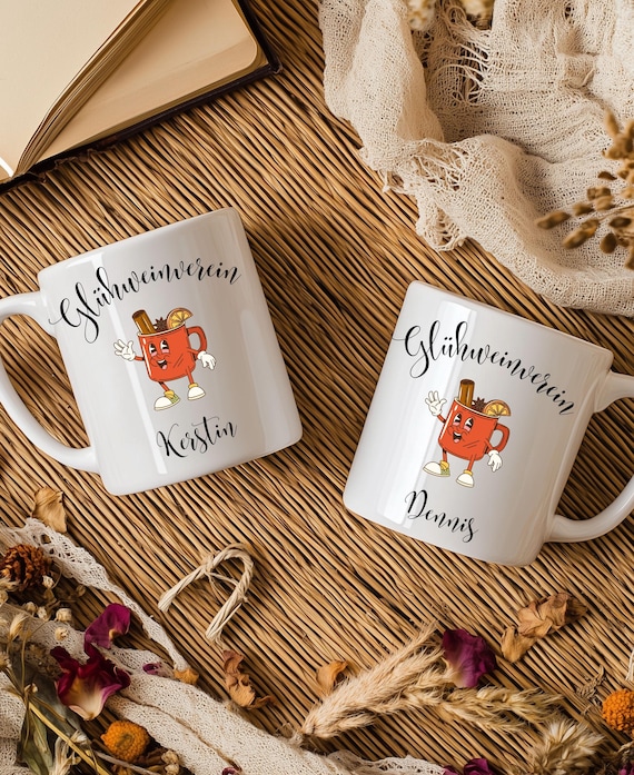 Weihnachtstasse „Glühweinverein“ mit Namen – Weihnachtsmarkt | Glühwein | lustige Keramik Kaffeetasse | Weihnachten Tasse | Geschenkidee