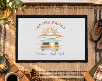Personalized camping doormat with name | Motorhome & caravan decor | Camper Family