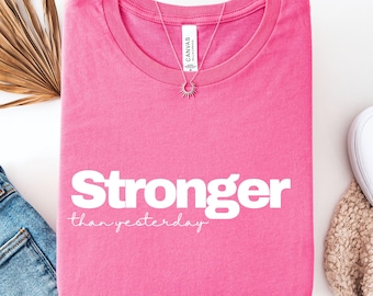 Koszulka mit Spruch „Silniejszy niż wczoraj”, zdrowie psychiczne, selbstliebe geschenk, geschenk idee, freundin geschenke, t-shirt mit spruch,