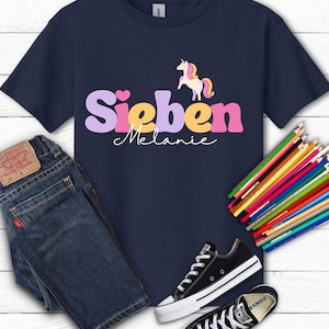 Geburtstagsshirt Mädchen, Personalisiertes Geburtstags T-shirt mit Name und Alter, Geburtstagsgeschenk für Kinder, Kindergeburtstag Mädchen